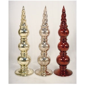Mercury Glass <b>Christmas</b> <b>Tree</b> Ornaments <b>Table</b> Top Decorative For Home Party Decor - Product Image 3