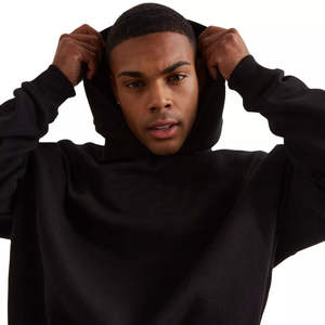 <b>Men's</b> Oversized <b>Hoodies</b> Embroidered Logo Casual Hip Hop Pullover Winter Fashion Print French Fabric <b>Plain</b> 100% Cotton Hoodie - Product Image 5