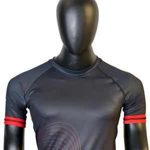 Sublimación personalizada impresa manga corta Rash Guard transpirable BJJ MMA camisa de compresión protección UV para entrenamiento de natación de Surf - Product Image 3