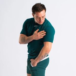 Camiseta de compresión con logotipo personalizado para hombre, camiseta de entrenamiento, camisetas de gimnasio para correr de secado rápido para hombre - Product Image 2