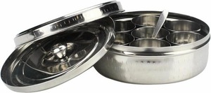 Boîte à épices en laiton de conception tendance boîte à épices de forme ronde 7 compartiments pour boîte de rangement d'épices avec couvercle - Product Image 6