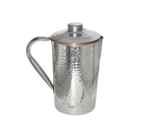 Copper Jug Pitcher Drinkware Accessory for Ayurvedic Healing Outside Steel Inside Copper Metal Pitcher - Product Image 1