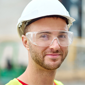 CE ANSI แว่นตานิรภัยแนวอุตสาหกรรม Z87.1มาพร้อมกับเลนส์ป้องกันหมอกและกันรอยขีดข่วนกรอบ PC แฟชั่นสำหรับงานฝุ่น - Product Image 1