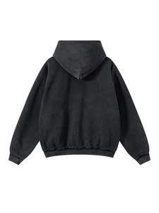 Sweat-shirts à capuche surdimensionnés en coton 100% vintage personnalisés, délavés au soleil, lourds, écologiques, brodés, teints en uni - Product Image 3