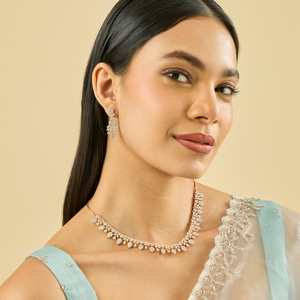 Zircon Necklace 185310 Elegant <b>Wedding</b> <b>Accessory</b> with Dazzling Zircon Stones - Product Image 1