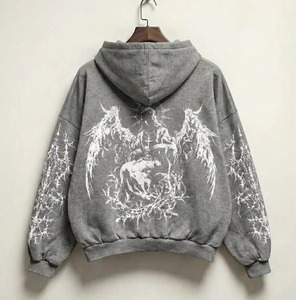 Sudadera con Capucha Gótica Extra Grande Personalizada para Hombre, 100% Algodón, Felpa Francesa, Ropa Urbana, Fabricante Mayorista OEM - Product Image 5