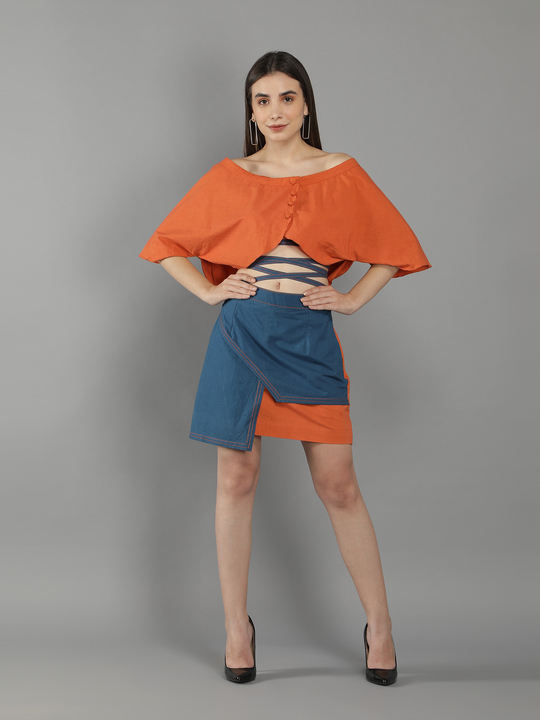 โอปอลสีฟ้าสีส้มไหม้