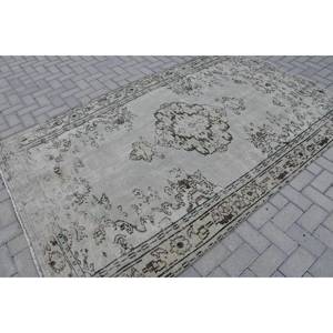 Alfombra turca Vintage de 5,3x8,7 pies, gris, Beige, área grande, lana, respaldo de látex, Patchwork, pasillo Rectangular para habitación de adolescentes, alfombra - Product Image 2