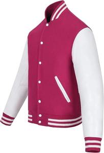 Veste universitaire pour homme OEM, logo personnalisé, tissu en laine, manches en cuir, col en tricot côtelé, veste de baseball respirante, vente en gros 2026 - Product Image 2
