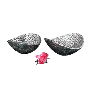 Vente chaude Double Tone Salade Fruits Chocolat Noix Servir Plat En Métal Bol Moderne Tous Les Jours Cuisine Fête De Mariage Assiette Décorative - Product Image 5