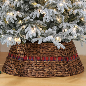 ปลอกคอต้นคริสต์มาสทรงเรียบง่ายสไตล์ชนบท ทำจากผักตบชวา ปรับแต่งขนาดและสีได้ ขายส่ง งานฝีมือทำมือโดยช่างฝีมือชาวเวียดนาม - Product Image 1