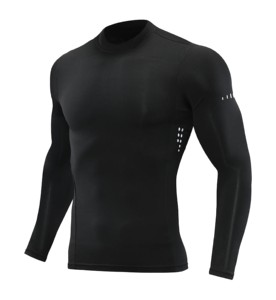 Top <b>Custom</b> High Quality Spandex/Polyester <b>Compression</b> <b>Shirt</b> Men Unisex Gym Workout Long-Sleeve Fitness Breathable Rash Guard - Product Image 2