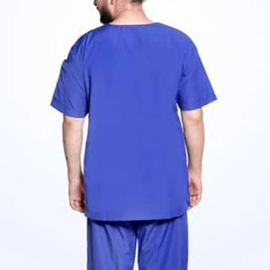 ชุดพยาบาลชาย ชุดยูนิฟอร์มทางการแพทย์ ระบายอากาศได้ดี สวมใส่สบาย น้ำหนักเบา ผ้ามีความยืดหยุ่น รับสกรีนโลโก้ สำหรับใช้ในโรงพยาบาลและคลินิก - Product Image 4