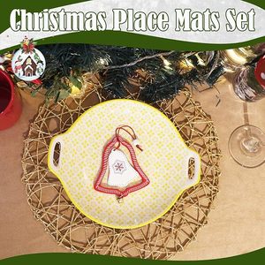 Handcrafted Round Natural Non-Slip Heat Resistant Round Gold Placemat <b>Paper</b> Braided Indoor Outdoor Dining Table Classic Style - Product Image 2