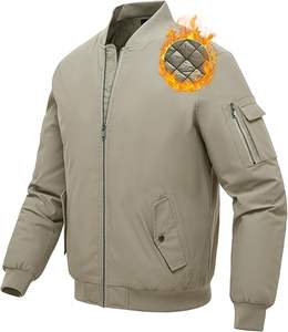 Chaqueta Cortavientos Larga Personalizada para Hombre, Chaqueta Bomber Delgada con Cuello Alto para Primavera e Invierno, Ropa de Exterior para Sublimación - Product Image 1