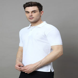 Camiseta de polo para hombre Camiseta de cuello de polo de longitud regular Mangas de hombros caídos con abertura inferior Camiseta hecha en la India - Product Image 5