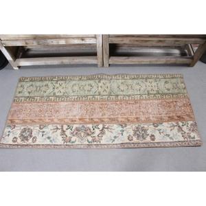 Turkish 2x4.5 ft Rug, Vintage Rug, <b>Brown</b> Moroccan <b>Wool</b> Rug - Product Image 3