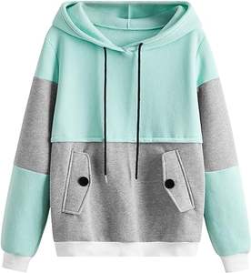 Sweat-shirt à capuche unisexe en coton avec blocs de couleur personnalisés en gros, sweat-shirt à capuche imprimé en relief, streetwear, sweat-shirt pour femmes - Product Image 1