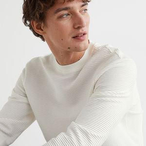 Basics coton 2025 hommes décontracté coupe ample pull en tricot col rond hiver pull avec motif décoration printemps Style - Product Image 1