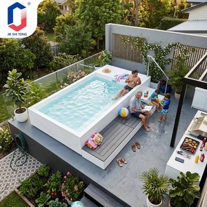Sofá de Jardín para SPA y Piscina, Piscina de Fibra de Vidrio con Forma Personalizada, Superficie Antideslizante y Escalones de Seguridad para Patio Trasero - Product Image 1