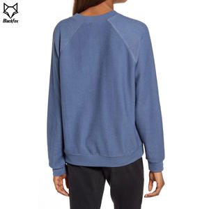 Sudadera de lana de algodón con cuello redondo para mujer logotipo personalizado ajuste regular para sudaderas con capucha y sudaderas de invierno - Product Image 3