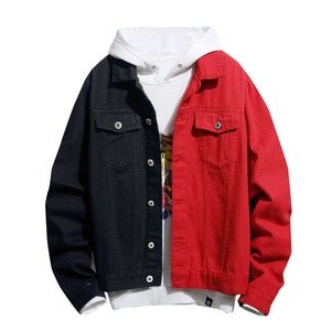 Chaqueta Vaquera Vintage de Color Sólido Premium para Hombre, Chaqueta de Mezclilla Informal de Invierno, Talla Grande, con Cuello Camisero, Personalizable, OEM - Product Image 1