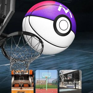 Balón de Baloncesto Oficial de Entrenamiento en Interiores de Pokémon, Cubierta de Cuero PU y Material de Goma con Logotipo - Product Image 3