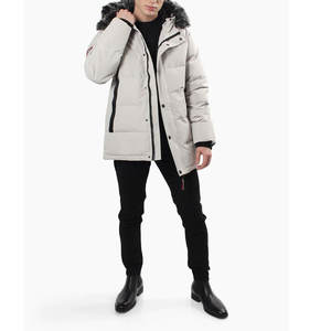 Parka à capuche coupe-vent confortable et respirante pour hommes avec fermeture éclair à col montant, couleurs personnalisées, style de rue - Product Image 2