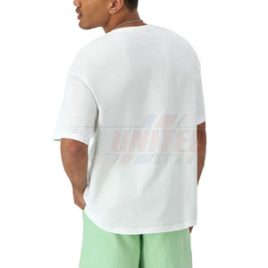 Camiseta de algodón 100% para hombre a la moda, ajuste holgado, Color sólido, hombro caído, estilo callejero - Product Image 4