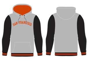 Sweat-shirt unisexe style universitaire San Francisco gris et noir, uni, broderie frontale, logo personnalisé, service OEM - Product Image 1