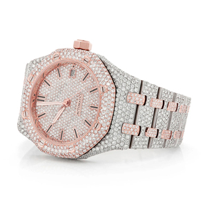 Gems Iced Out Moissanite Quartz <b>Watch</b> with Glass Dial Stainless Steel Band-Fashion Luxury Design - Product Image 2