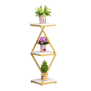 Modern Metal Plant <b>Stand</b> Garden Flower Shelf Indoor Container Flower <b>Pot</b> Shelf Marble Decorative Planter Rack - Product Image 3