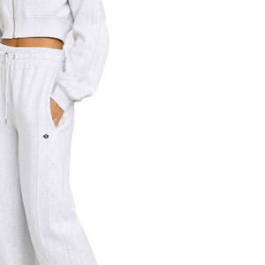 Conjunto de Sudadera Corta con Cremallera y Pantalones Deportivos de Corte Holgado para Mujer, Felpa de Algodón, Cintura con Cordón, Producción al por Mayor - Product Image 3