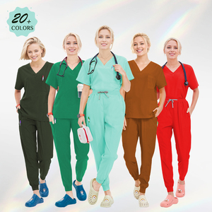 Personalizable mujer Top Scrub traje de moda médico enfermería Jogger Scrubs Hospital uniformes conjuntos para mujeres - Product Image 6