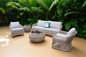 Mimbre sintético de mimbre De Poli ratán, cómodo, impermeable, ecológico, para exteriores, Patio, asientos de ocio, diseño en forma de Luna para jardín - Product Image 4