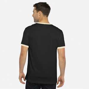 T-shirt à manches courtes unisexe en coton 100% avec bordure contrastée, tricoté, anti-froissement, coupe ample, logos personnalisés, équipes, marques d'entreprise - Product Image 3