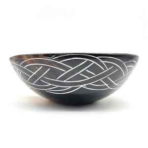 Bol de service à salade décoratif en corne de buffle naturelle, ensemble de service à salade pour fête, style rustique traditionnel, écologique, américain - Product Image 1