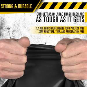 ถุงขยะ ultrasac 33แกลลอน-(แพ็ค100ขนาดใหญ่)-39 "x 33" ถุงขยะสีดำสำหรับงานหนัก - Product Image 6