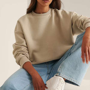 Jersey de longitud Regular, sudadera con capucha para mujer, 100% de algodón, sudaderas con capucha para mujer, cuello redondo, ropa de calle de gran tamaño Lisa 2025 - Product Image 4