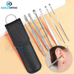 KAHLU ORTHOPEDIC-Juego de 6 piezas de herramientas reutilizables para limpiar los oídos con bolsa de cuero de almacenamiento - Product Image 2