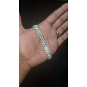 Pulsera Unisex Miami Hiphop con Eslabones Geométricos Cubanos de Plata Esterlina 925 y Oro Sólido de 10K con Moissanita de Corte Brillante Engastada en Garra para Uso Diario - Product Image 6