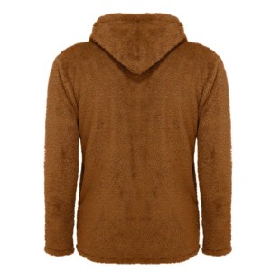 Pull surdimensionné 100% coton mélangé sweats à capuche pour homme sweat à capuche en fourrure Sherpa avec fermeture éclair Logo brodé personnalisé à vendre - Product Image 2