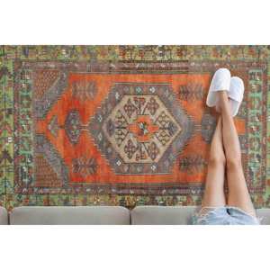 Alfombra Estampada de Estilo Vintage Geométrico: Diseño Oriental, Alfombra Antideslizante, Alfombra Delgada No Tejida - Product Image 2