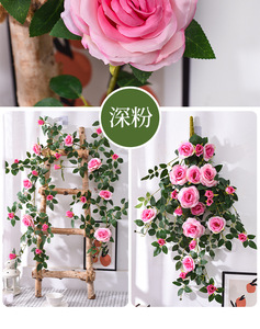 Vigne de fleurs artificielles en soie réaliste Simulation Ruyi, pour mur floral, plante grimpante, pour tuyau de climatiseur intérieur - Product Image 6