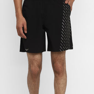 <b>Black</b> High Street Solid Training <b>Shorts</b> for <b>Men</b> Soft Stretch Fabric Printed Side Panel Elastic Waist Eco-Friendly Breathable Gym - Product Image 3