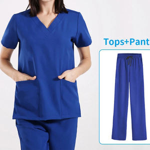 Ensemble de blouses chirurgicales à col en V, faciles à étirer, uniformes médicaux pour infirmières, hôpital vétérinaire, médecins, tenues sanitaires, blouses de travail - Product Image 3