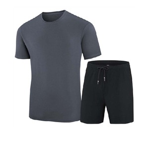 Vêtements de sport à logo personnalisé ensembles de shorts 2 pièces meilleures ventes ensemble de chemises et de shorts d'été pour hommes High Street coton polyester - Product Image 6