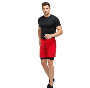 Shorts de sport mi-taille CRUISIN pour hommes, à séchage rapide, en polyester à carreaux rouges, coupe athlétique, les plus vendus, à prix de gros - Product Image 1