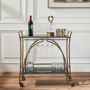 Wholesale Tiers Hotel Luxury Gold Metal <b>Serving</b> Bar Carts <b>Serving</b> <b>Trolley</b> Service Cart Bar - Product Image 1