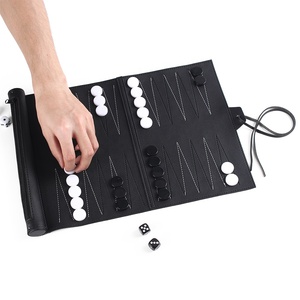 Fabbrica personalizzata backgammon in pelle legno acrilico tavolo gioco da tavolo <span class=keywords><strong>scacchi</strong></span> dadi pezzo set viaggio roll up backgammon backgammon di lusso - Product Image 2